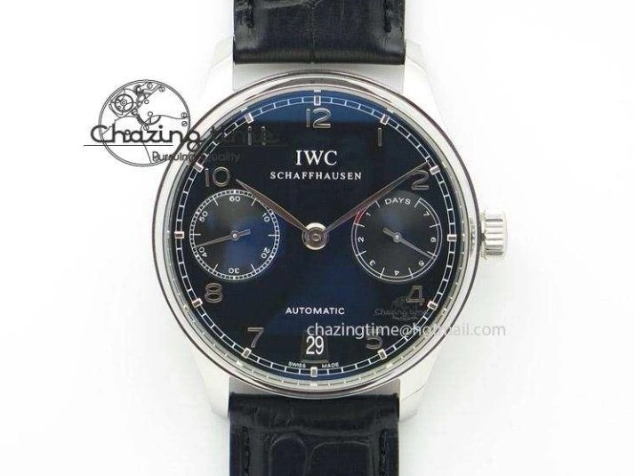 MIROTIME 0122 Sustainable Portuguese IW5444 SS White Dial RG Numbers On Brown Leather Strap A 7256